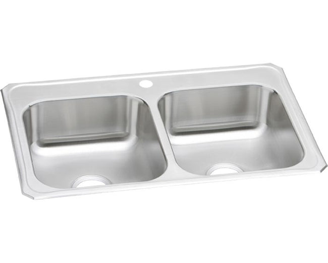 Elkay CR33221 - 20 Gauge Stainless Steel 33" x 22" x 7" Double Bowl Drop-in Kitchen Sink