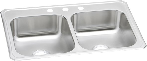 Elkay CR33223 - Elkay Celebrity Stainless Steel 33" x 22" x 7", Equal Double Bowl Drop-in Sink