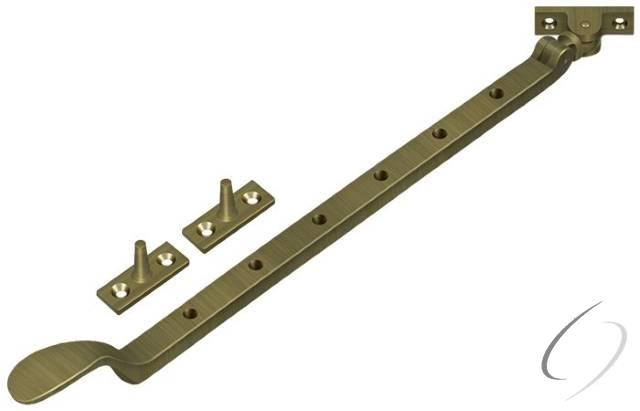 CSA13U5 13" Colonial Casement Stay Adjuster; Antique Brass Finish