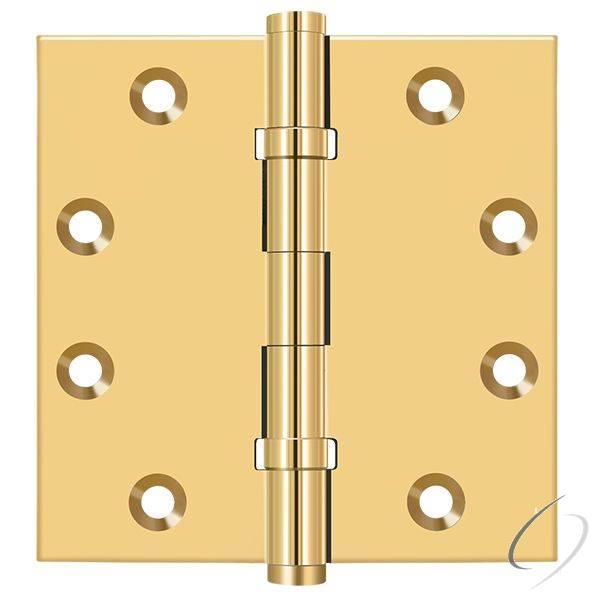 CSB45BB - 4-1/2" x 4-1/2" Square Hinge; Ball Bearings; Lifetime Brass Finish