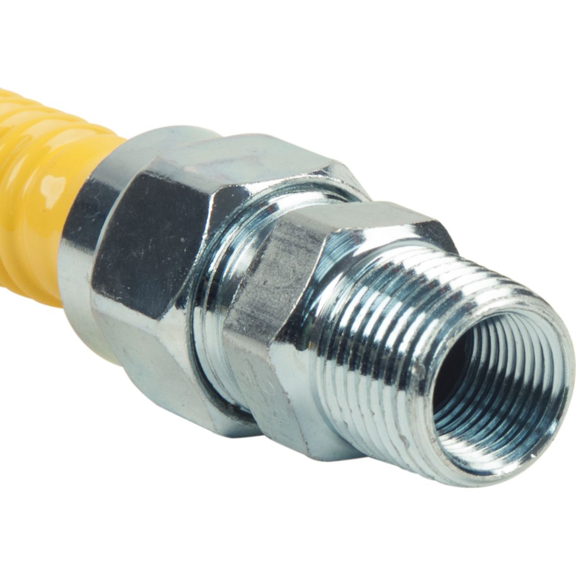 CSSC4K-36 - ProCoat Stainless Steel Gas Connector with Ball Valve - 1/2" MIP x FIP, 1/2" ID, 36"