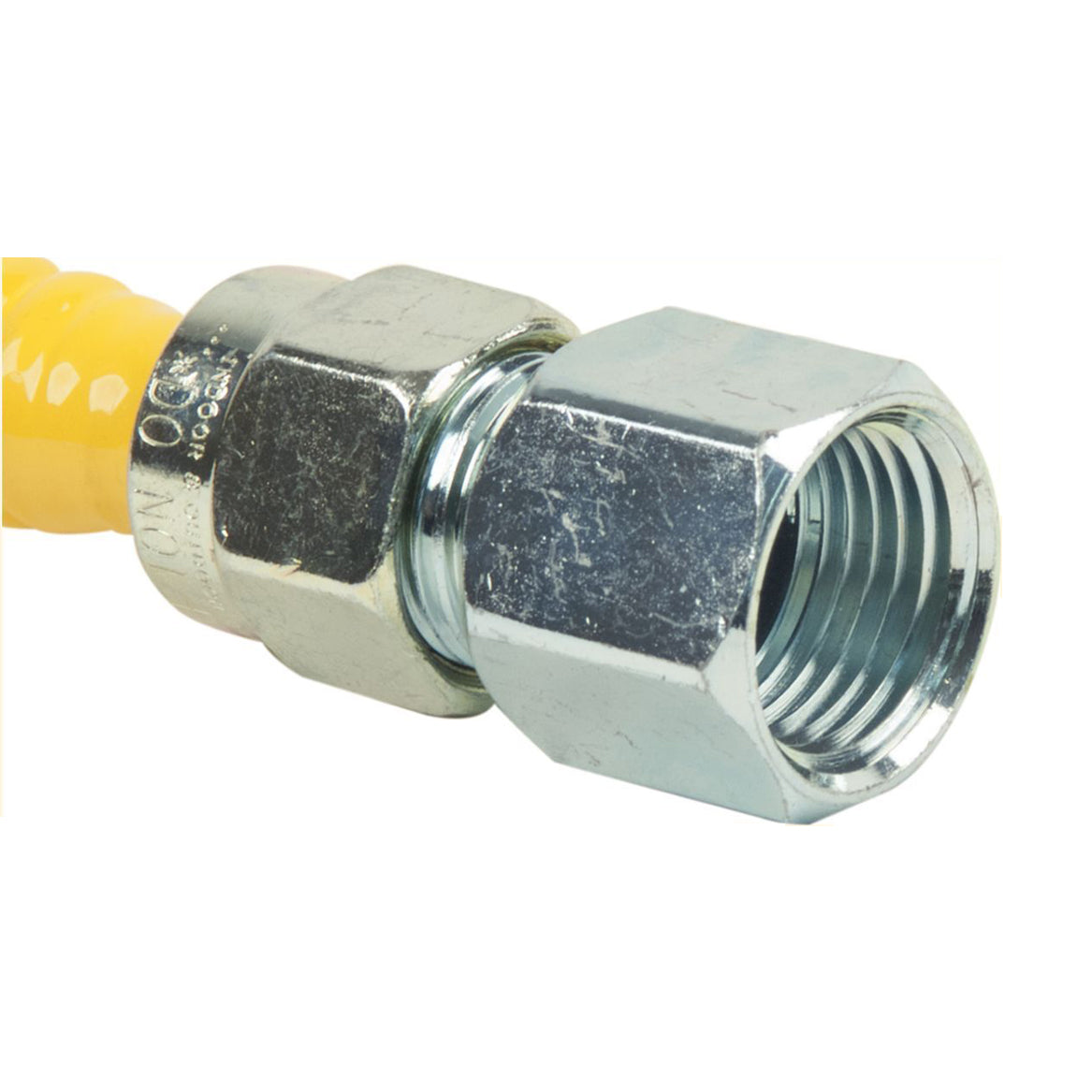 CSSD54-12  - Coated Gas Appliance Connector - 1/2" MIP x FIP, 3/8" ID, 12"