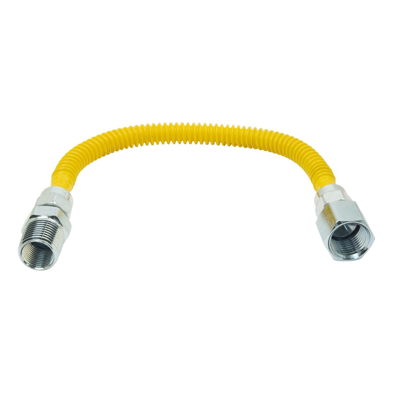 CSSL54-12 - ProCoat Stainless Steel Gas Connector - 1/2" FIP x MIP (3/8" FIP Tap), 1/4" ID, 12"