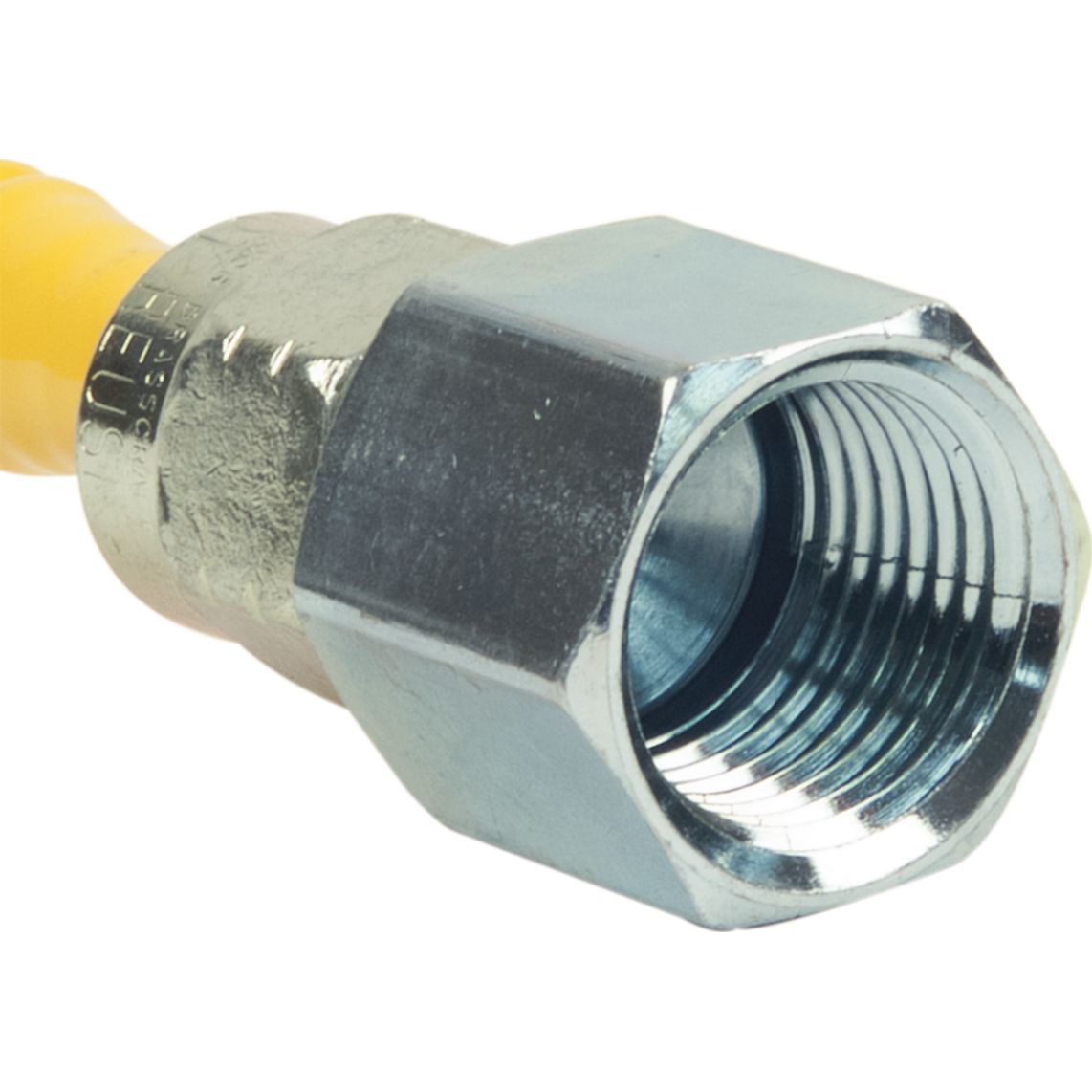 CSSL54-12 - ProCoat Stainless Steel Gas Connector - 1/2" FIP x MIP (3/8" FIP Tap), 1/4" ID, 12"