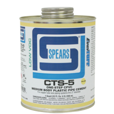 Spears CTS5-030 - QUART CTS-5 CPVC ONE-STEP YELLOW CPVC