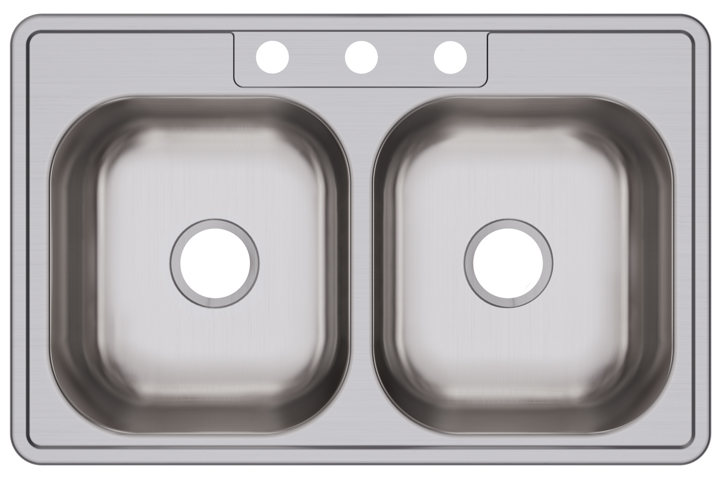 Elkay D233213 - Dayton Stainless Steel 33" x 21-1/4" x 6-9/16", Equal Double Bowl Drop-in Sink