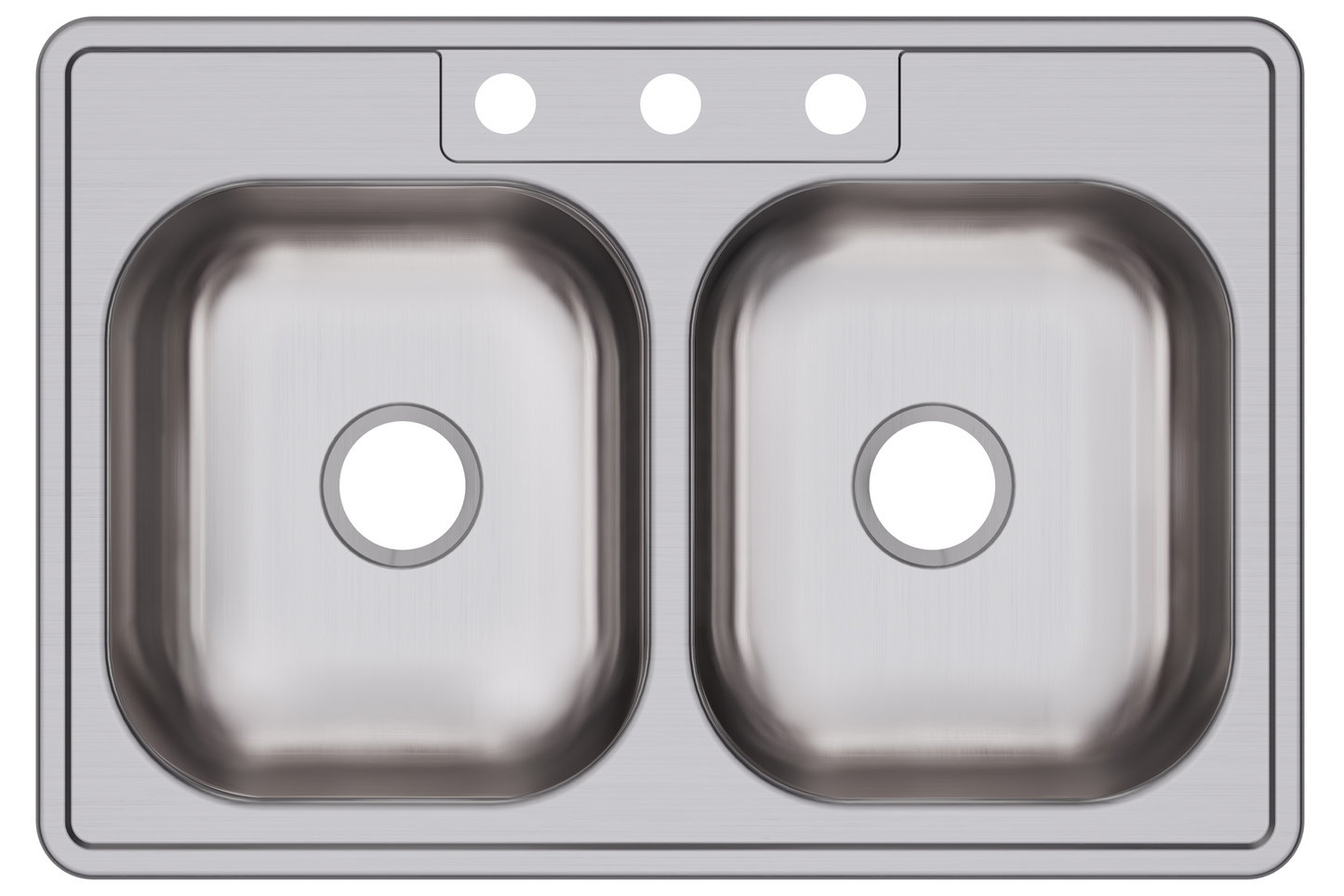 Elkay D233223 - Dayton Stainless Steel 33" x 22" x 6-9/16", Equal Double Bowl Drop-in Sink