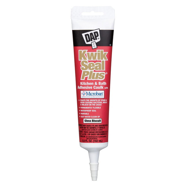 18539 - Kwik Seal Plus Kitchen & Bath Adhesive Sealant with Microban - Gloss Biscuit