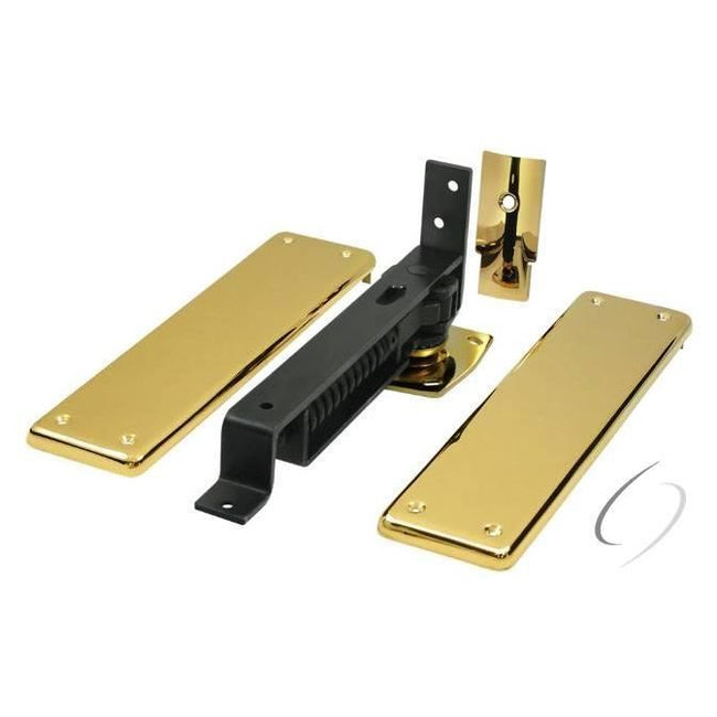 DASH95CR003 Spring Hinge; Double Action with Solid Brass Cover Plates; Lifetime Brass Finish