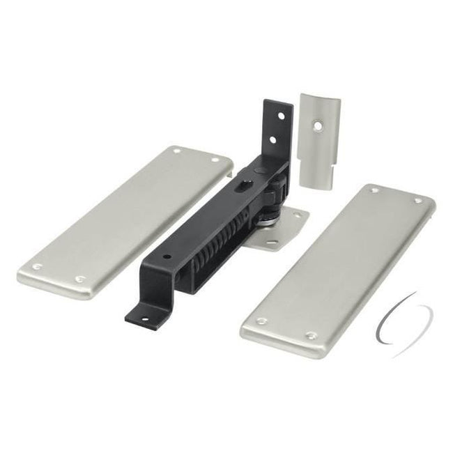 DASH95U15 Spring Hinge; Double Action with Solid Brass Cover Plates; Satin Nickel Finish