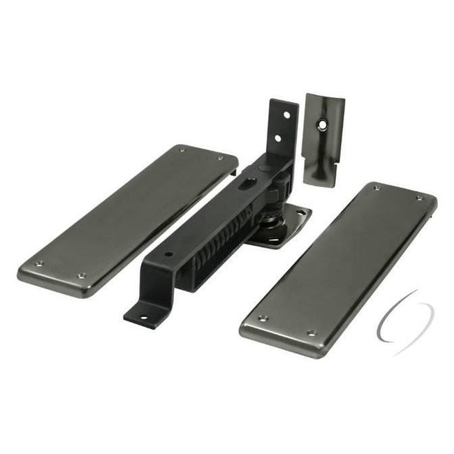 DASH95U15A Spring Hinge; Double Action with Solid Brass Cover Plates; Antique Nickel Finish