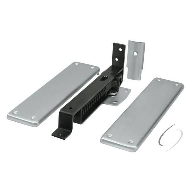 DASH95U26D Spring Hinge; Double Action with Solid Brass Cover Plates; Satin Chrome Finish
