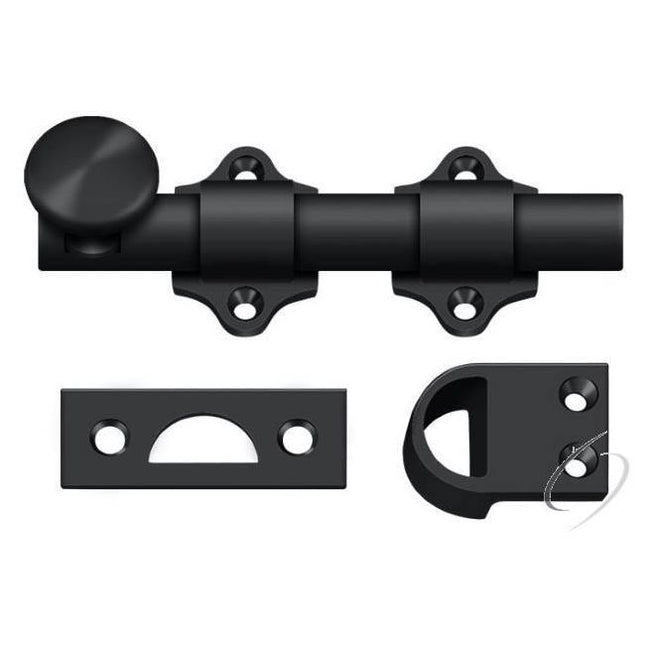 4" Dutch Door Bolt; Heavy Duty; Black Finish