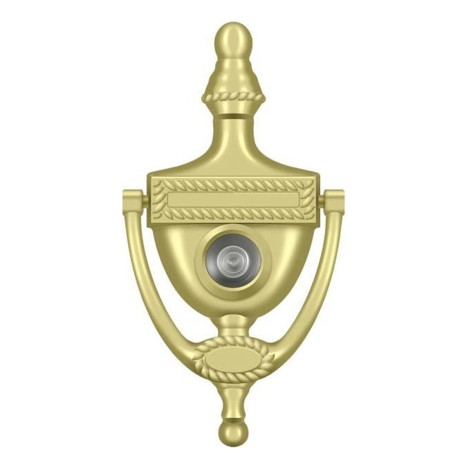 Deltana DKV6R - 6" Solid Brass Victorian Rope Door Knocker with Viewer