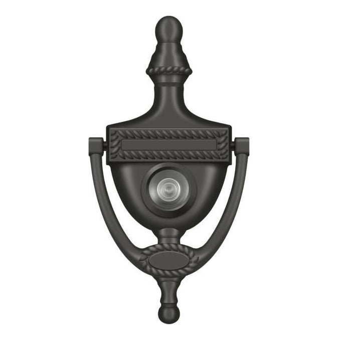 Deltana DKV6R - 6" Solid Brass Victorian Rope Door Knocker with Viewer