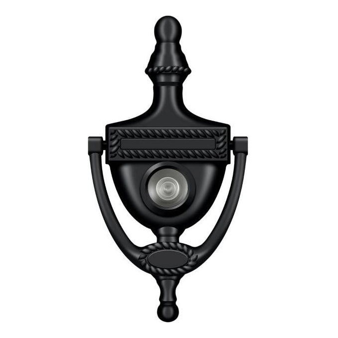 Deltana DKV6R - 6" Solid Brass Victorian Rope Door Knocker with Viewer