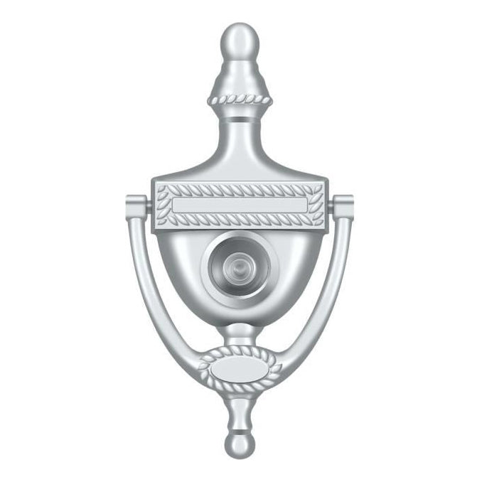 Deltana DKV6R - 6" Solid Brass Victorian Rope Door Knocker with Viewer