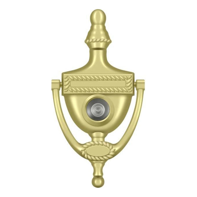 Deltana DKV6R - 6" Solid Brass Victorian Rope Door Knocker with Viewer