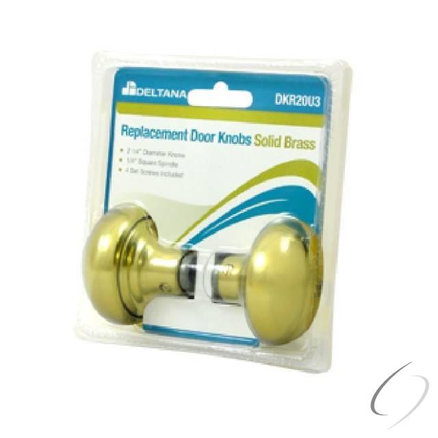 DKR20U3 Replacement Door knobs; Bright Brass Finish