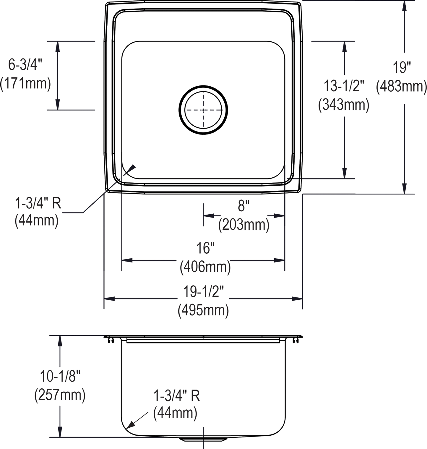 Elkay DLR1919103 - Single Bowl Top Mount Stainless Steel Laundry Sink