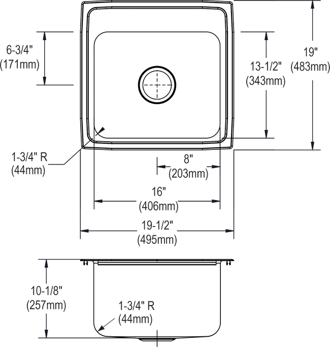 Elkay DLR1919103 - Single Bowl Top Mount Stainless Steel Laundry Sink