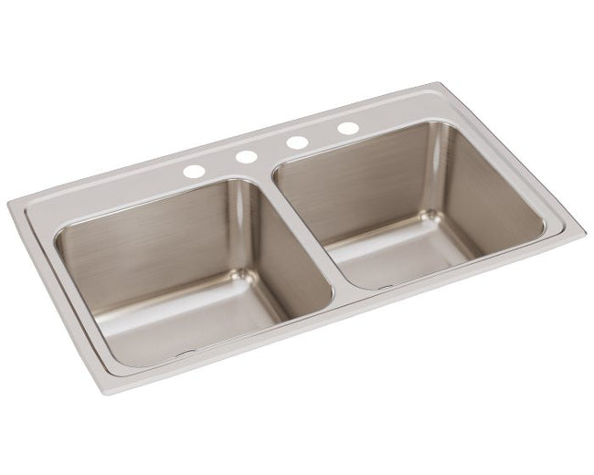Elkay DLR3319104 - 18 Gauge Stainless Steel 33" x 19.5" x 10.125" Double Bowl Drop-in Kitchen Sink