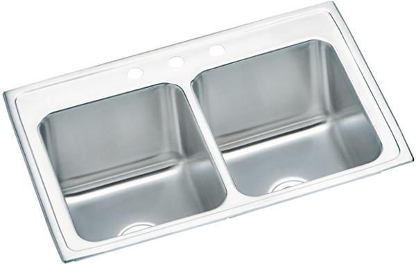 Elkay DLR3322103 - Elkay Lustertone Classic Stainless Steel 33" x 22" x 10-1/8", Equal Double Bowl D