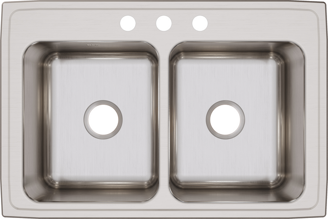 Elkay DLR3322103 - Elkay Lustertone Classic Stainless Steel 33" x 22" x 10-1/8", Equal Double Bowl D