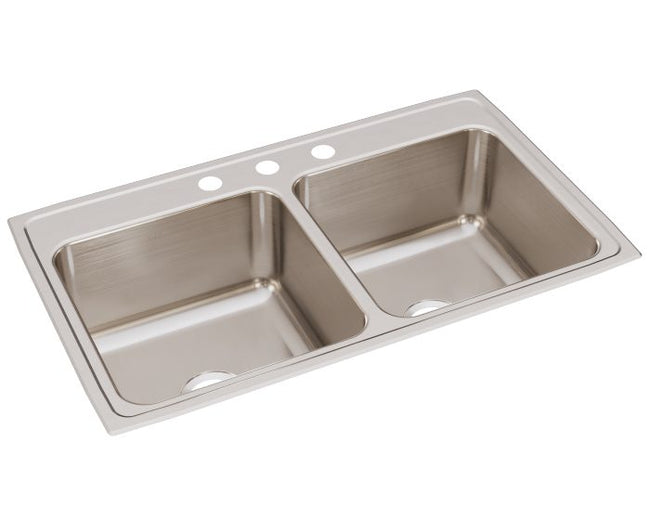Elkay DLR3722103 - 18 Gauge Stainless Steel 37" x 22" x 10.125" Double Bowl Drop-in Kitchen Sink