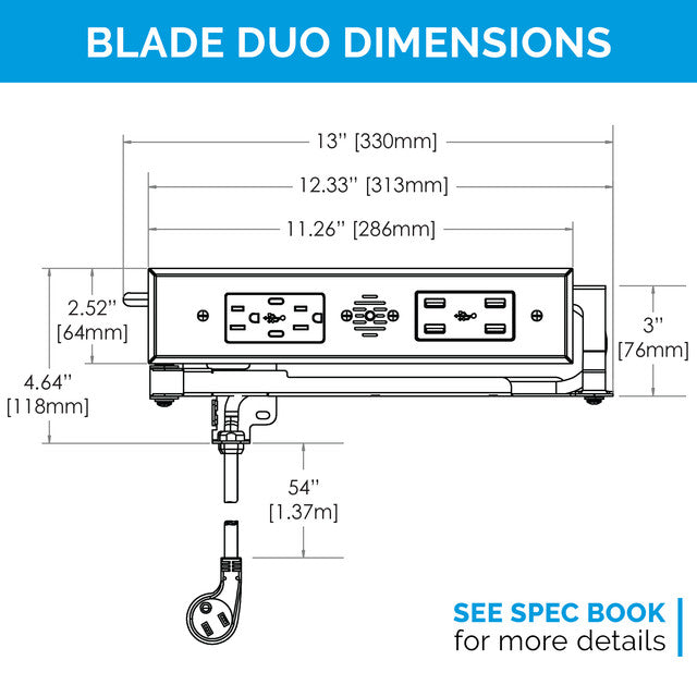 15 amp Blade Duo In Drawer Outlet