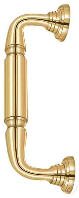 DP2576CR003 Door Pull with Rosette; 8"; Lifetime Brass Finish