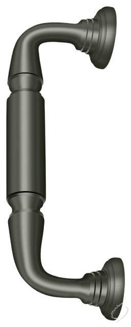 DP2576U15A Door Pull with Rosette; 8"; Antique Nickel Finish