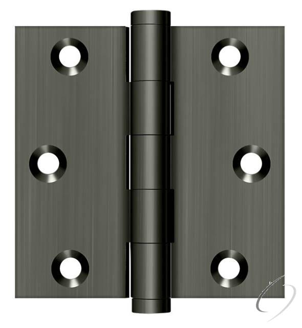 DSB315A 3" x 3" Square Hinge; Antique Nickel Finish