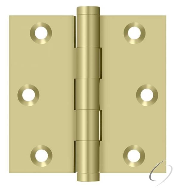 DSB33-UNL 3" x 3" Square Hinge; Unlacquered Bright Brass Finish