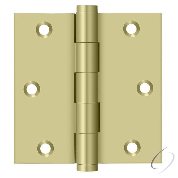DSB353-UNL-R 3-1/2" x 3-1/2" Square Hinge; Residential; Unlacquered Bright Brass Finish