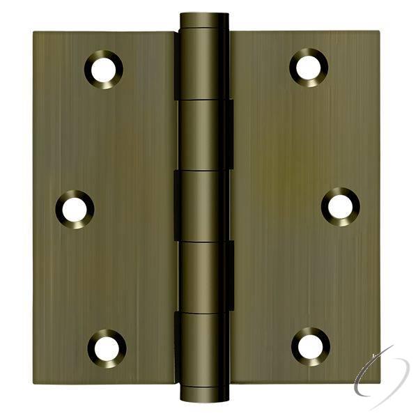 DSB355-R 3-1/2" x 3-1/2" Square Hinge; Residential; Antique Brass Finish