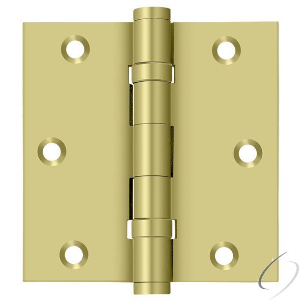 DSB35B3 3-1/2" x 3-1/2" Square Hinge; Ball Bearings; Bright Brass Finish
