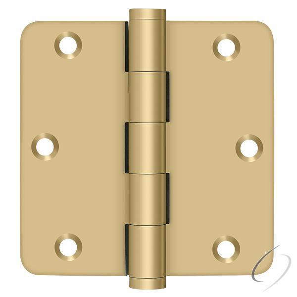 DSB35R44 3-1/2" x 3-1/2" x 1/4" Radius Hinge; Satin Brass Finish