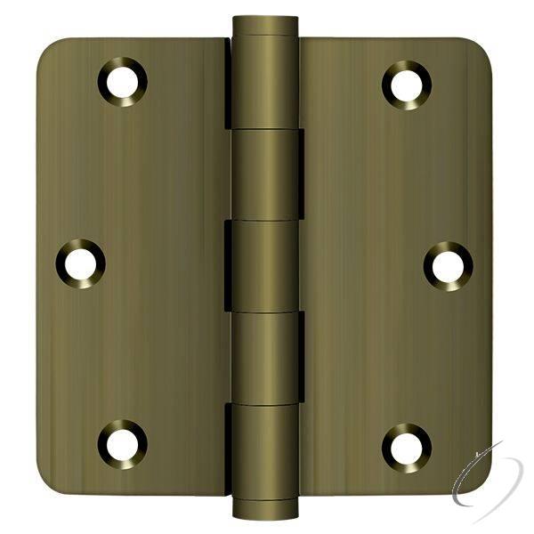 DSB35R45-R 3-1/2" x 3-1/2" x 1/4" Radius Hinge; Residential; Antique Brass Finish