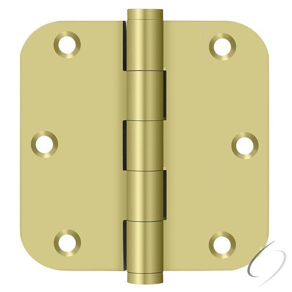 DSB35R53-R 3-1/2" x 3-1/2" x 5/8" Radius Hinge; Residential; Bright Brass Finish