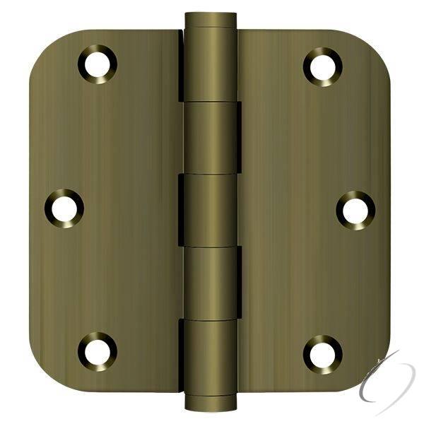 DSB35R55 3-1/2" x 3-1/2" x 5/8" Radius Hinge; Antique Brass Finish
