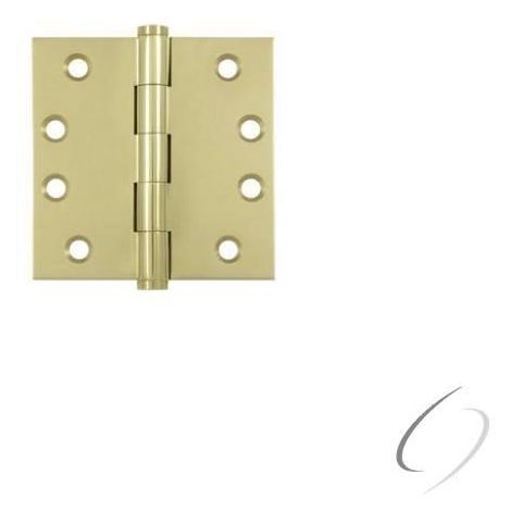 DSB43-UNL 4" x 4" Square Hinge; Unlacquered Bright Brass Finish