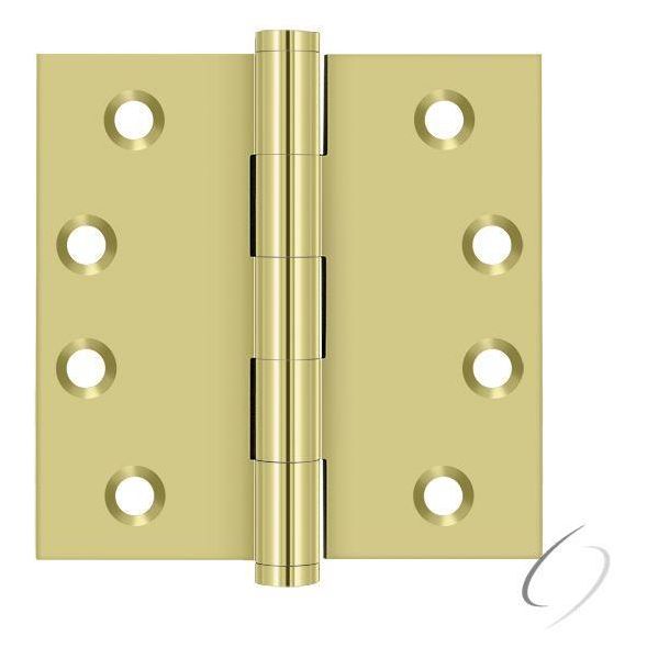 DSB43 4" x 4" Square Hinge; Bright Brass Finish