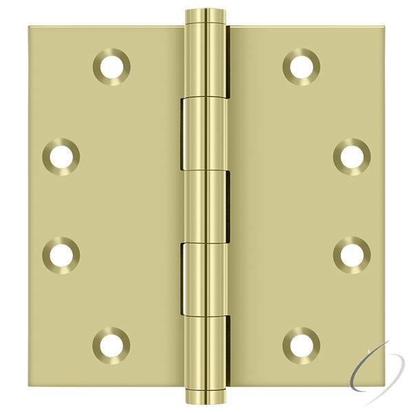 DSB453-UNL 4-1/2" x 4-1/2" Square Hinge; Unlacquered Bright Brass Finish
