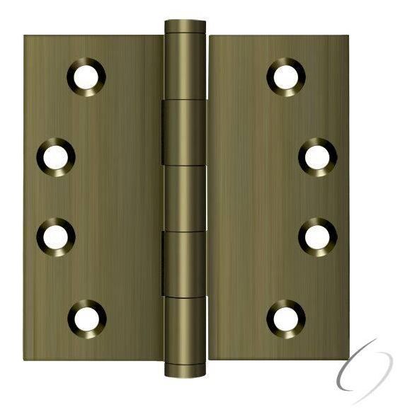 DSB45 4" x 4" Square Hinge; Antique Brass Finish