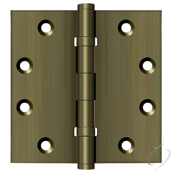 DSB45B5 4-1/2" x 4-1/2" Square Hinge; Ball Bearings; Antique Brass Finish
