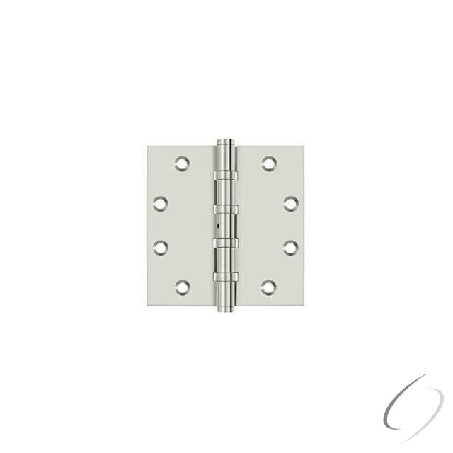 DSB45NB14 4-1/2" x 4-1/2" Square Hinge; Ball Bearings; Bright Nickel Finish