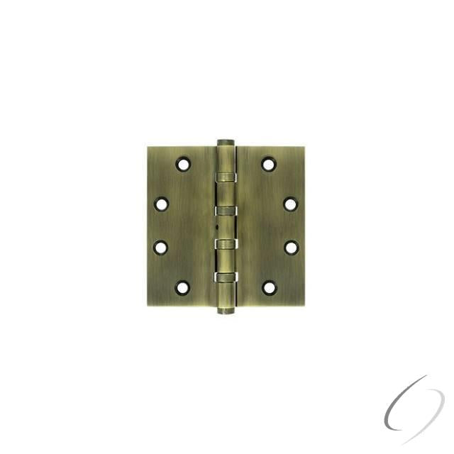 DSB45NB5 4-1/2" x 4-1/2" Square Hinge; Ball Bearings; Antique Brass Finish