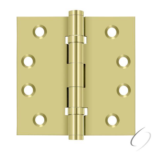 DSB4B3 4" x 4" Square Hinge; Ball Bearings; Bright Brass Finish