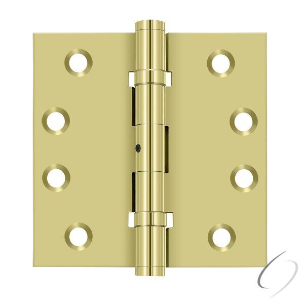 DSB4NB3 4" x 4" Square Hinge; Ball Bearings; Bright Brass Finish